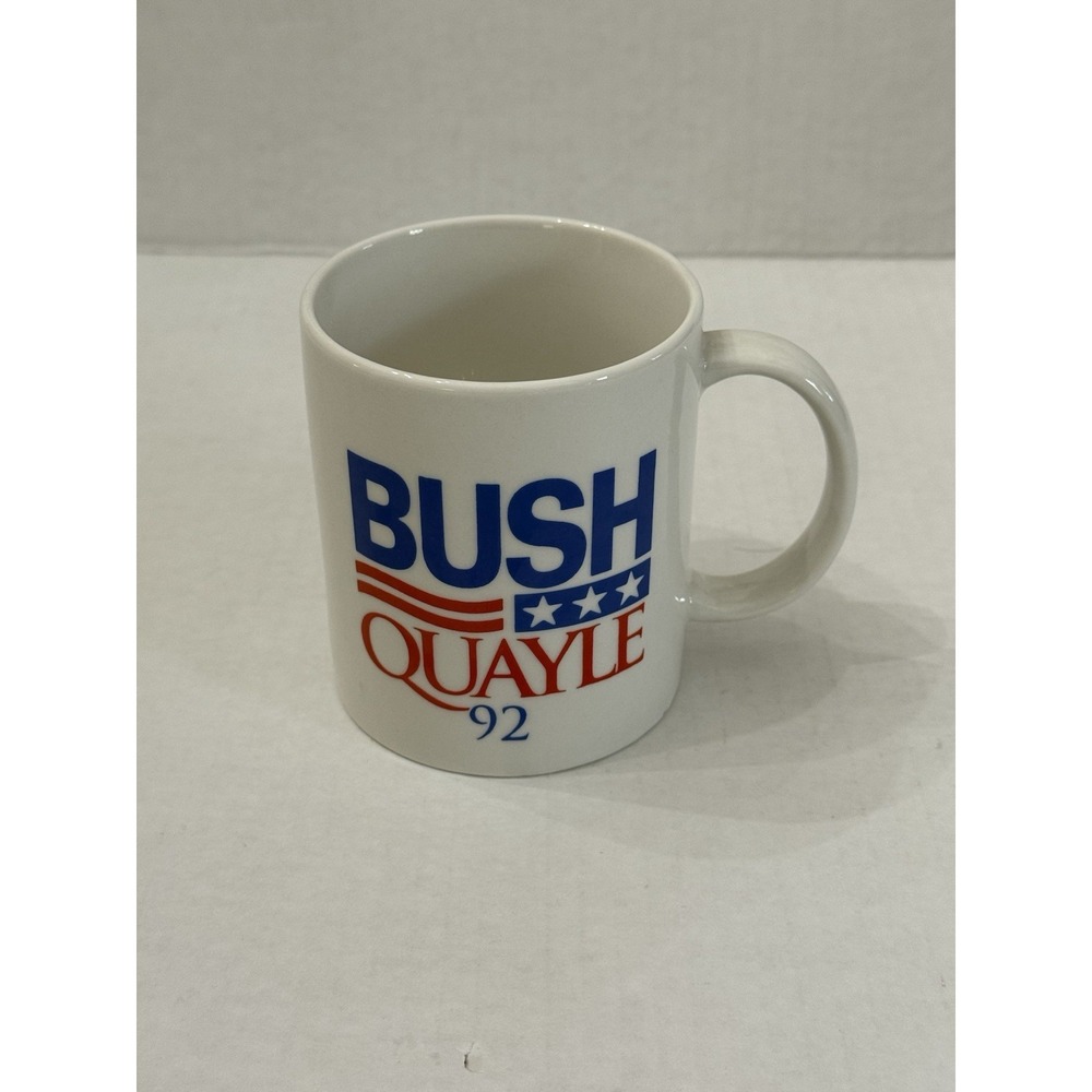 VTG George H Bush Dan Quayle Coffee Mug Cup 92 Republican Presidential Election